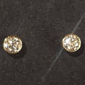 14k Yellow Gold & Diamond 18mm Stud Earrings